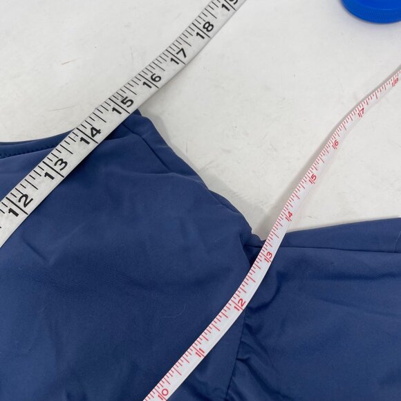 Cupshe Swimsuit Size Large Ruffle One Piece Peplum Stretch Slimming Blue NEW - Picture 10 of 11